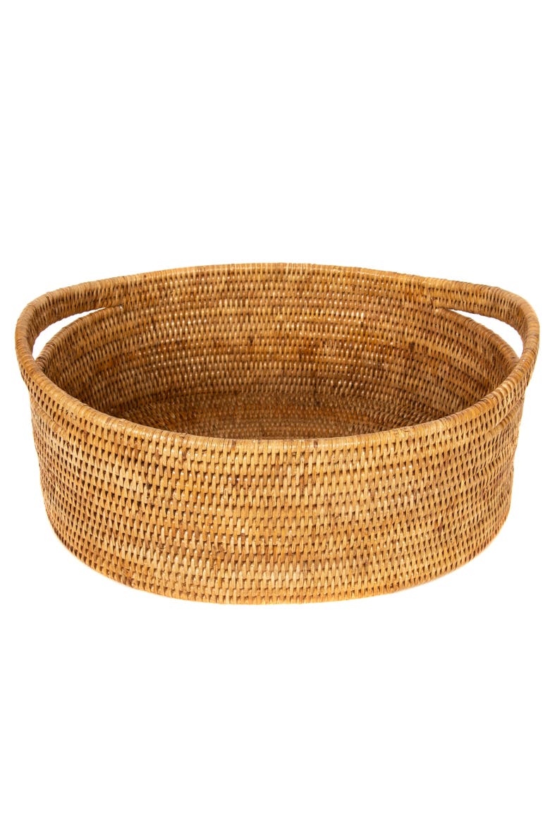 Oval Rattan Basket, Alternate, color, Honey Brown