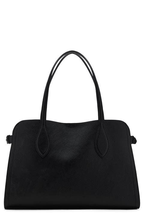 Medium Pebbled Faux Leather Handbag