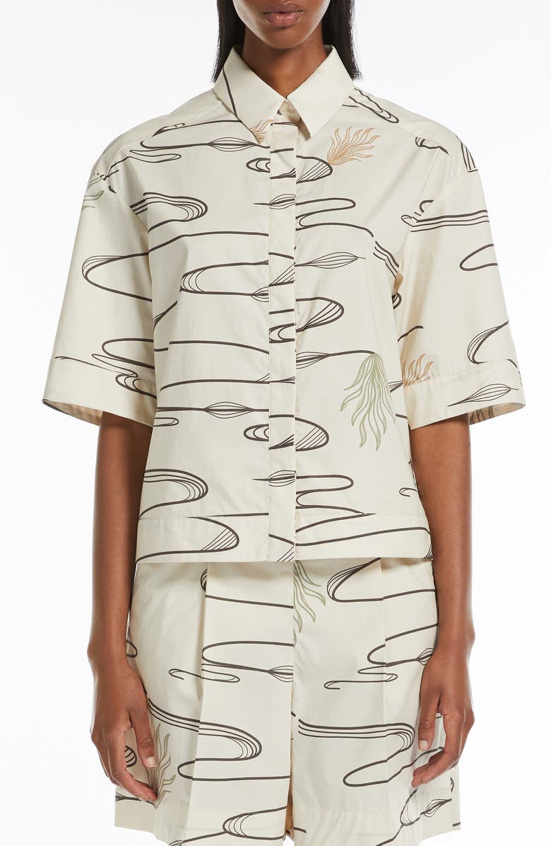 MM by Max Mara Jenni Print Shirt, Main, color, Sand