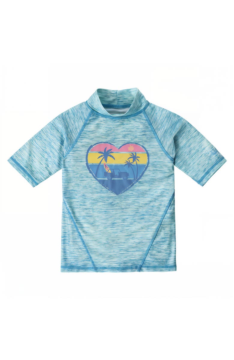 UV Skinz Short Sleeve Sport Sun & Swim Shirt, Main, color, Lagoon Malibu Cruisin