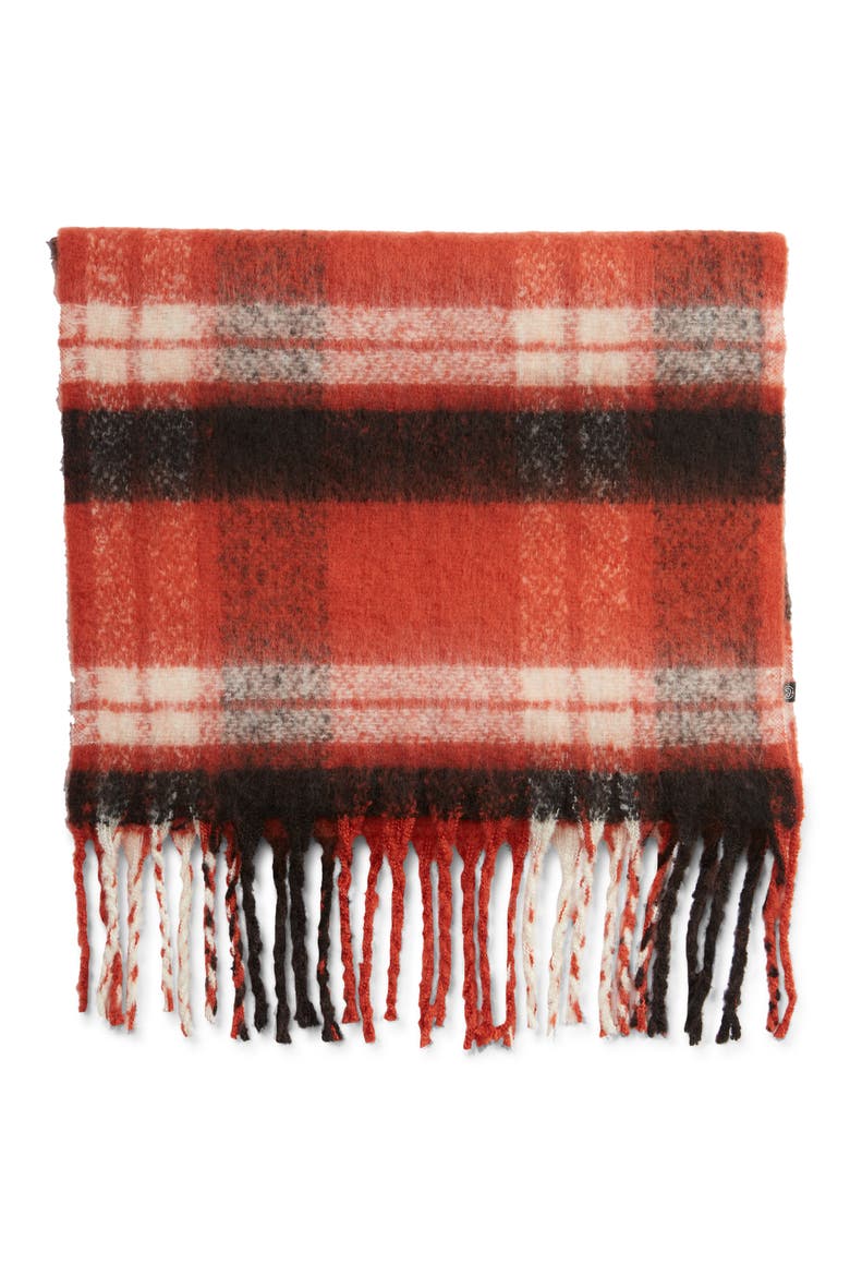 Cozy Oversize Plaid Scarf, Alternate, color, RED COMBO