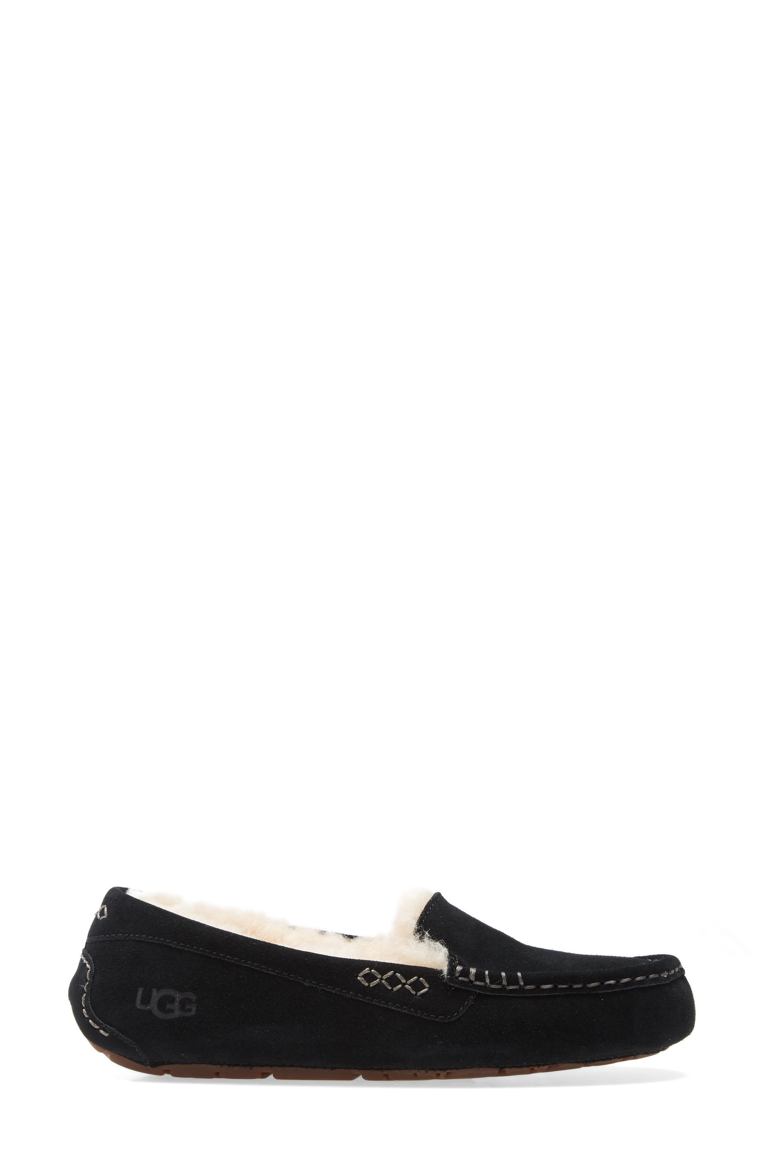 UGG<sup>®</sup> Ansley Water Resistant Slipper, Alternate, color, Black Suede