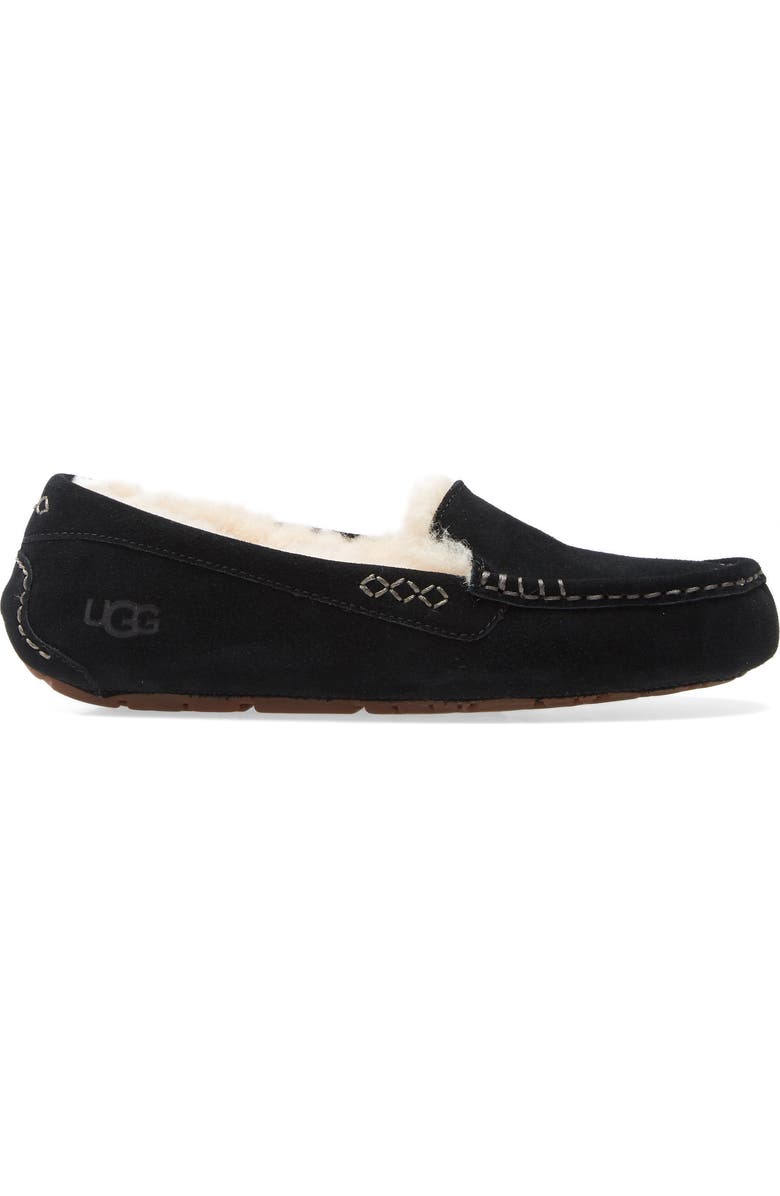 UGG<sup>®</sup> Ansley Water Resistant Slipper, Alternate, color, Black Suede