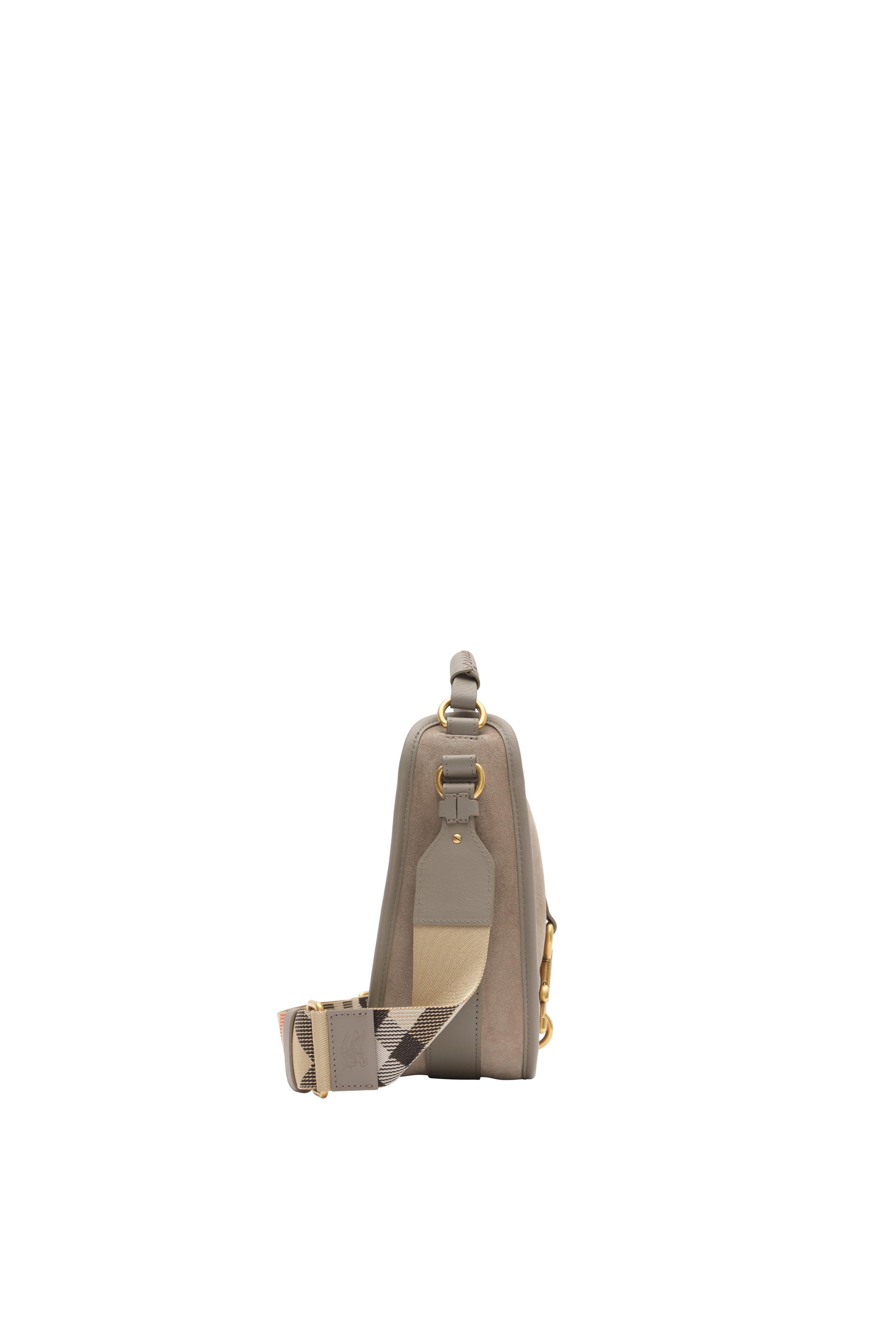 Small B Clip Messenger Bag, Alternate, color, Taupe brown