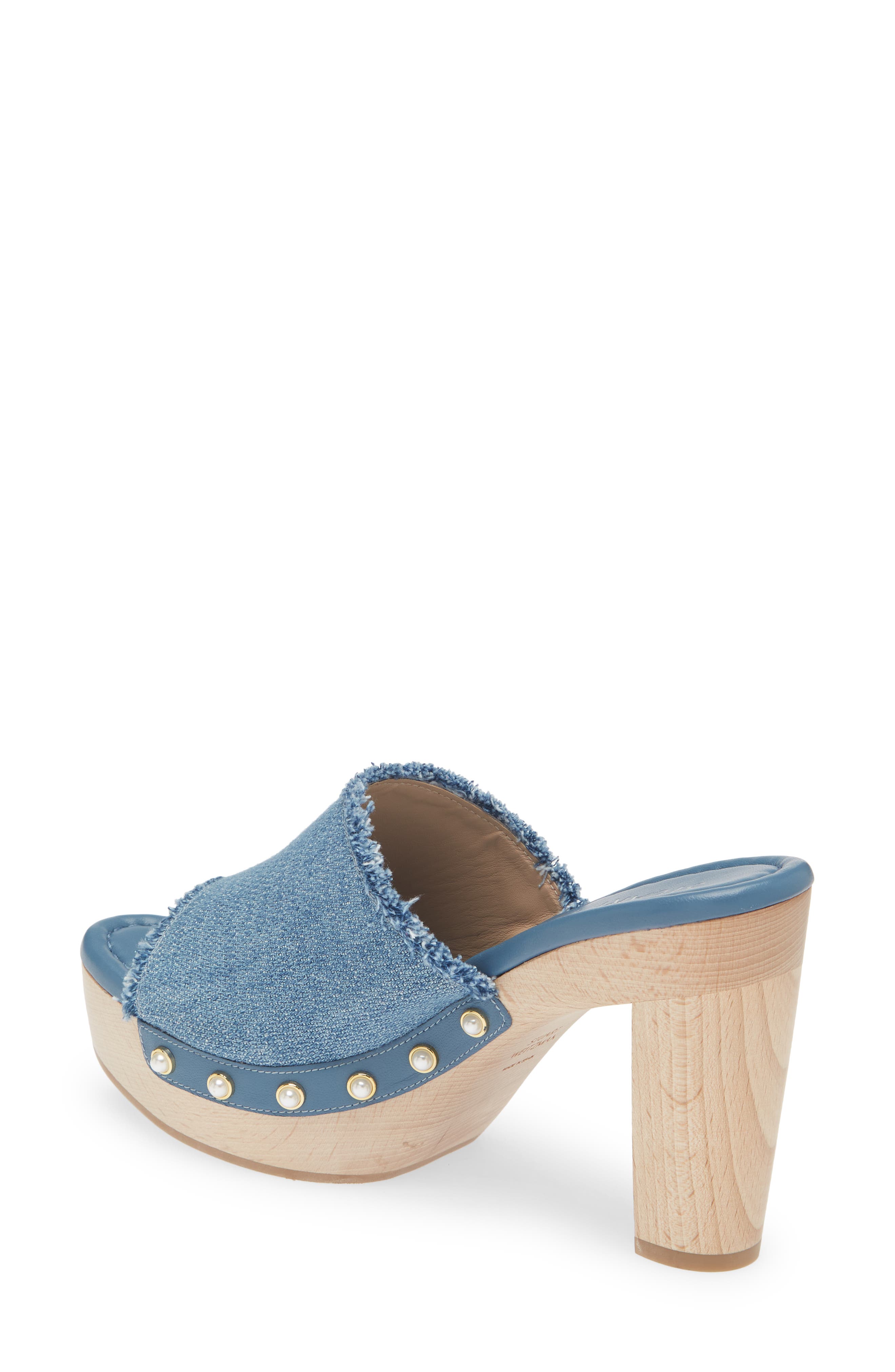 Stuart Weitzman Imitation Pearl Clog Sandal, Alternate, color, 