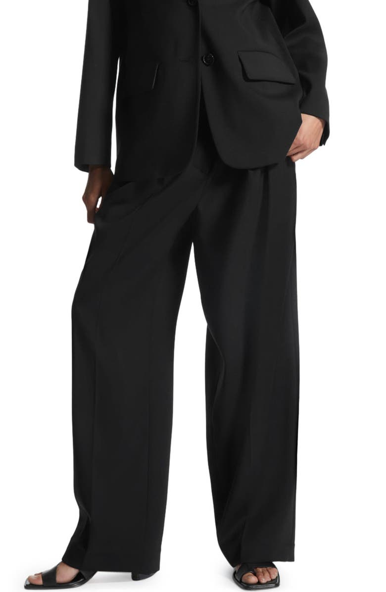 COS Double Pleat Wool Trousers, Main, color,