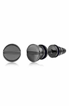 BLACKJACK Men's Screw Design Stud Earrings