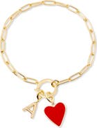 Brook and York Cameron Initial Heart Charm Bracelet