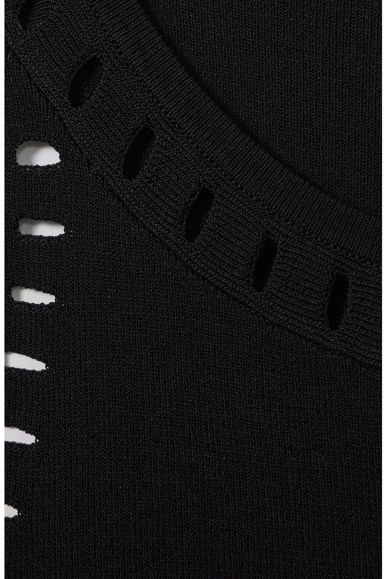 Cammi Perforated Racerback Sweater Tank, Alternate, color, BLACK