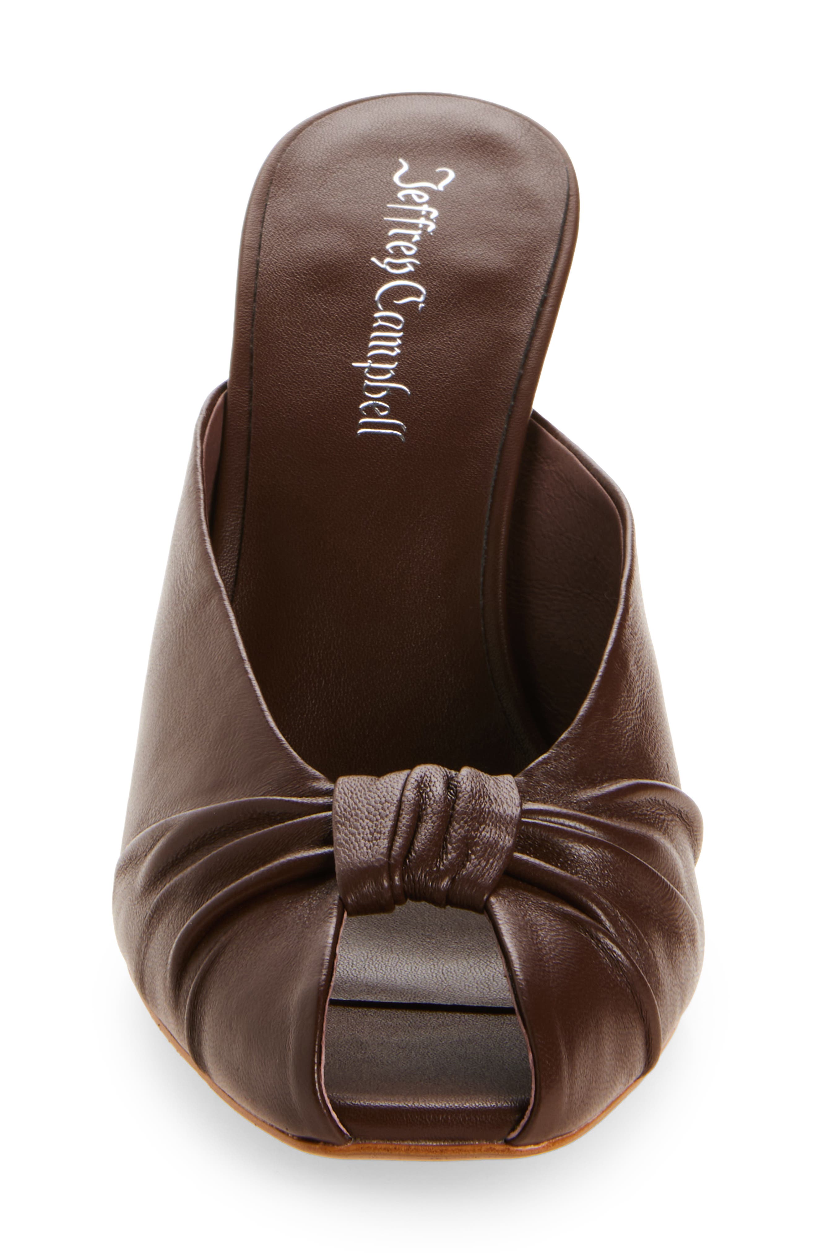 Jeffrey Campbell Twista Peep Toe Slide Sandal, Alternate, color, Brown
