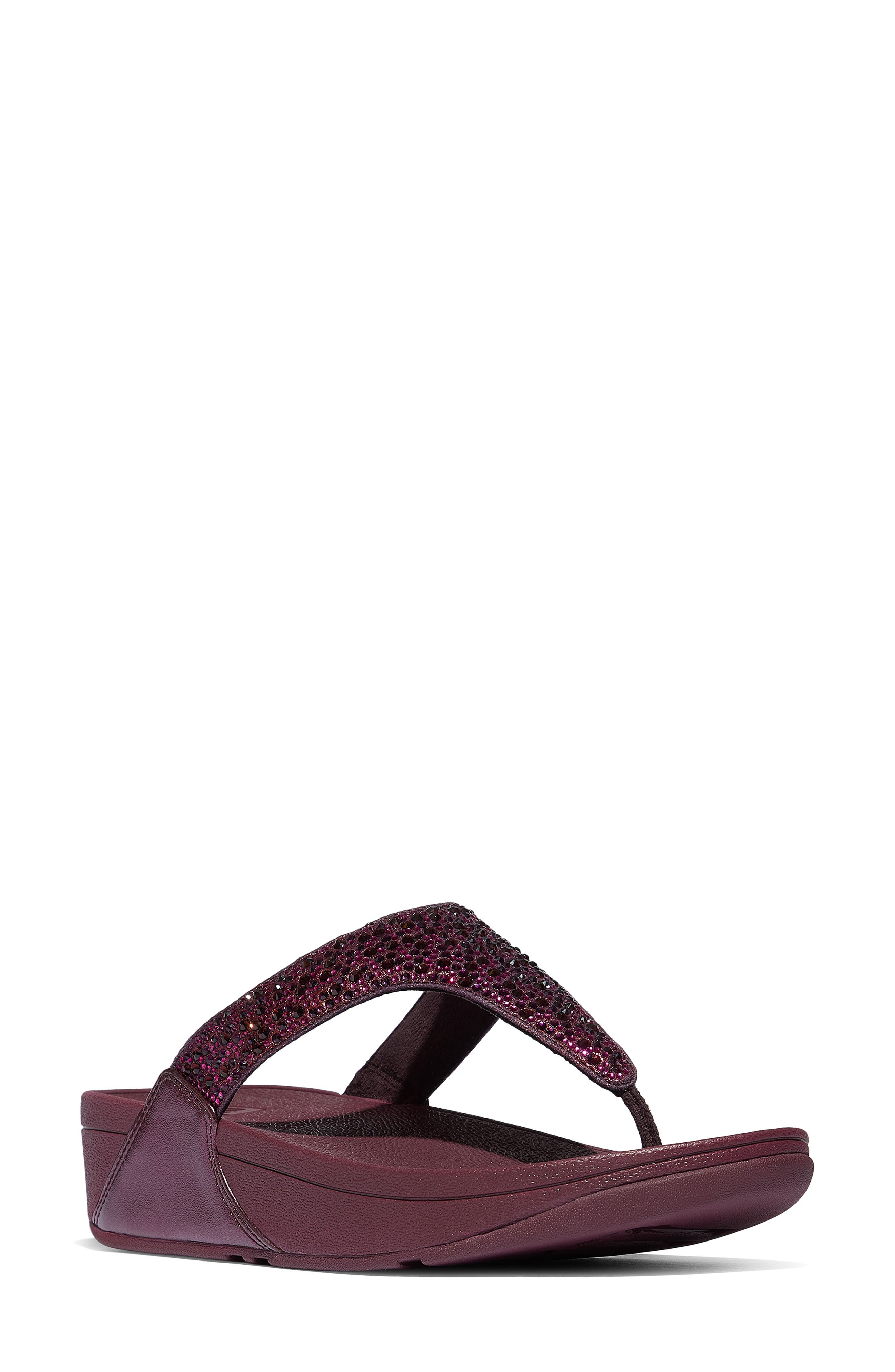 FitFlop Lulu Crystal Mix Toe Post Wedge Sandal