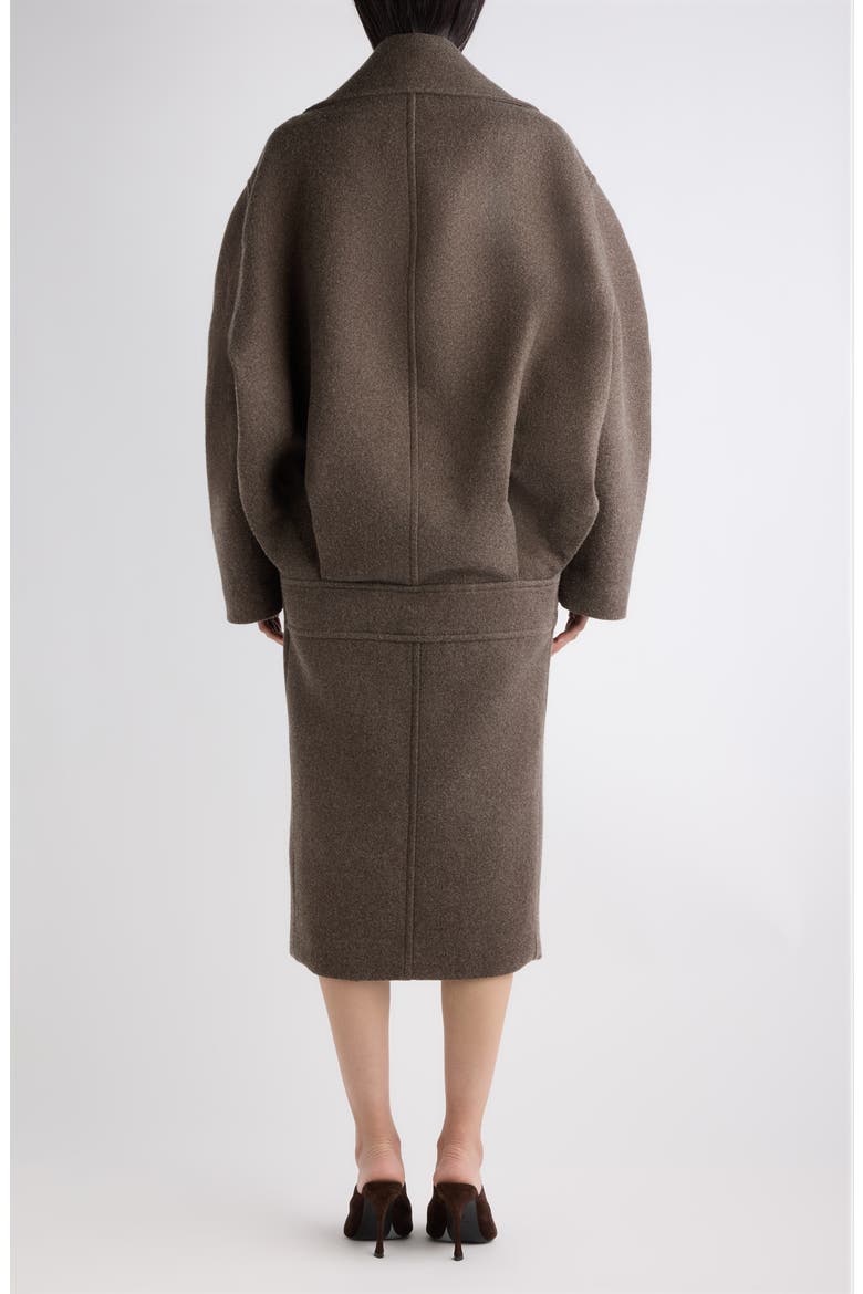 Long Cocoon Coat, Alternate, color, 6110 DARK BROWN