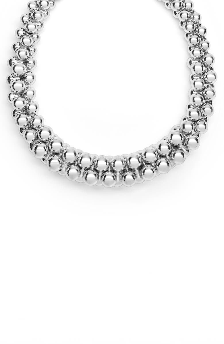 LAGOS Caviar Bubbly Beaded Collar Necklace, Alternate, color, Sterling Silver