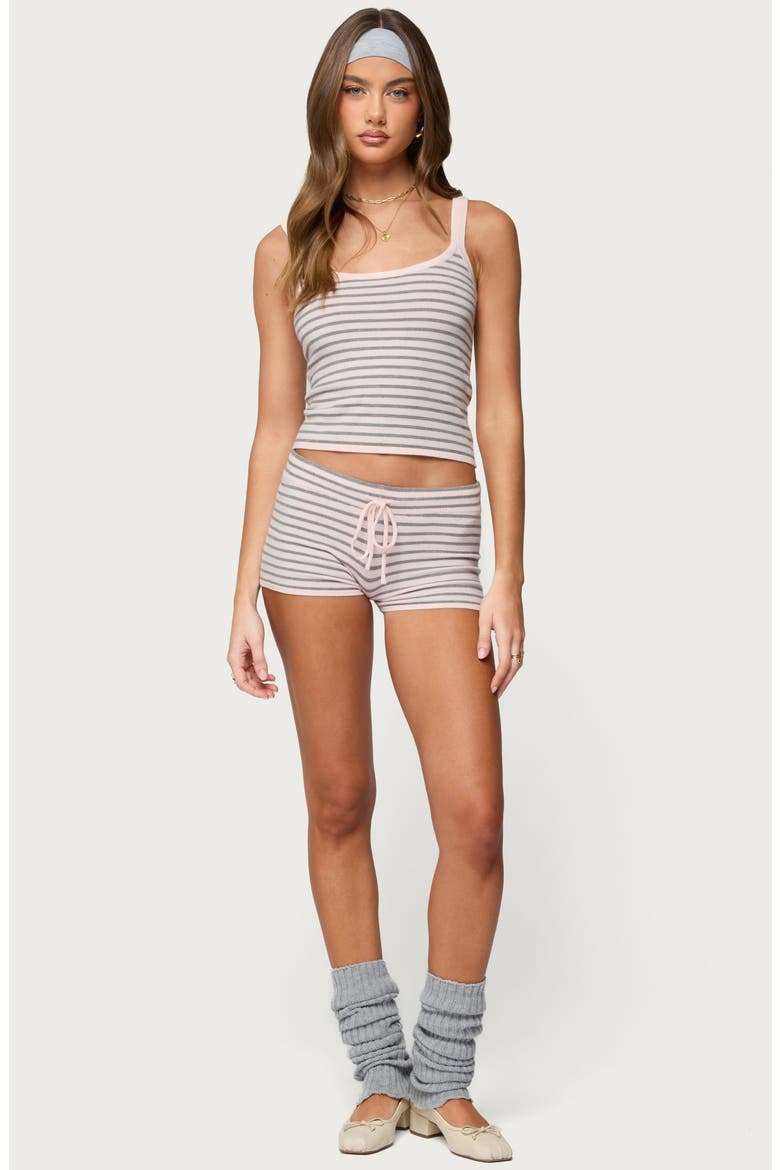 Lillian Stripe Knit Shorts, Alternate, color, LIGHT-PINK