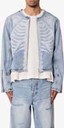 mnml Skeleton Denim Moto Jacket