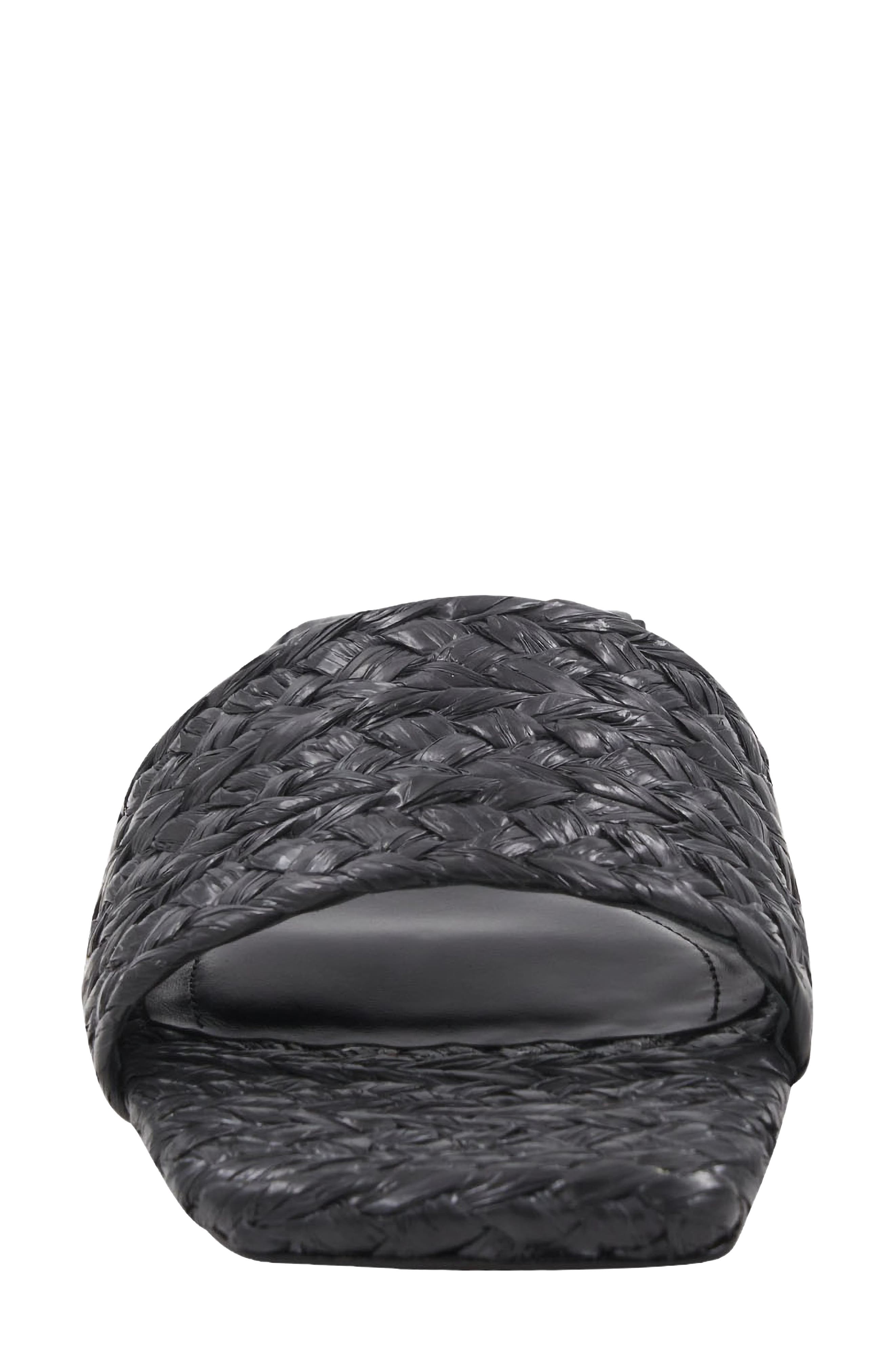 Alia Slide Sandal, Alternate, color, BLACK RAFFIA