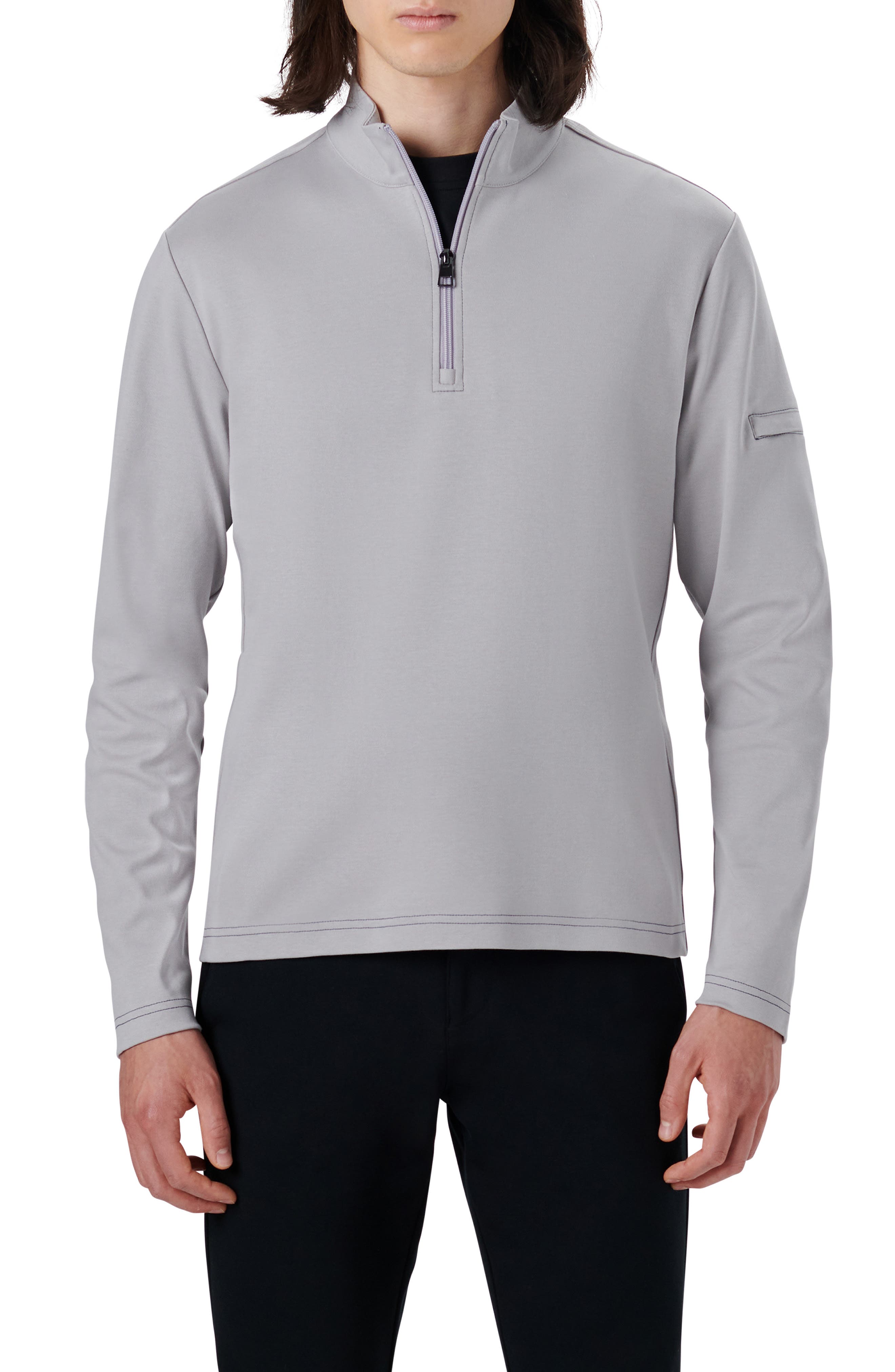 Bugatchi Cotton Quarter Zip Pullover
