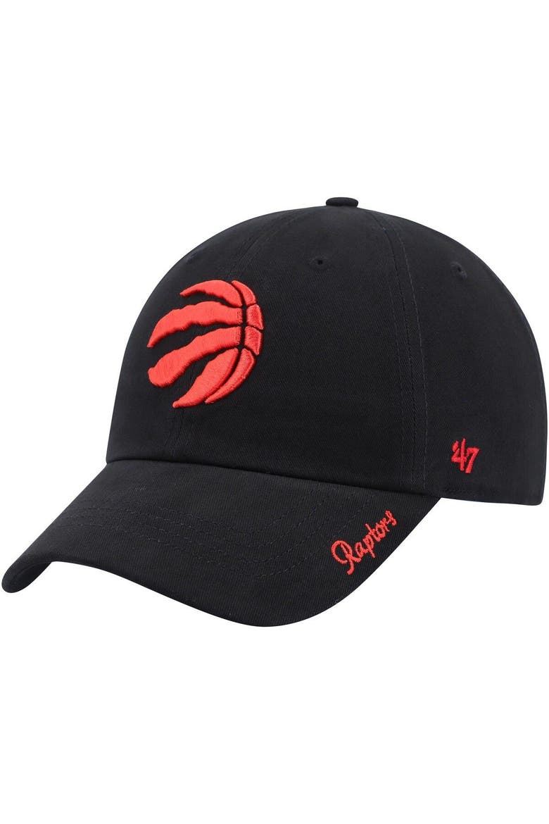 Women's '47 Black Toronto Raptors Miata Clean Up Logo Adjustable Hat, Main, color, Black