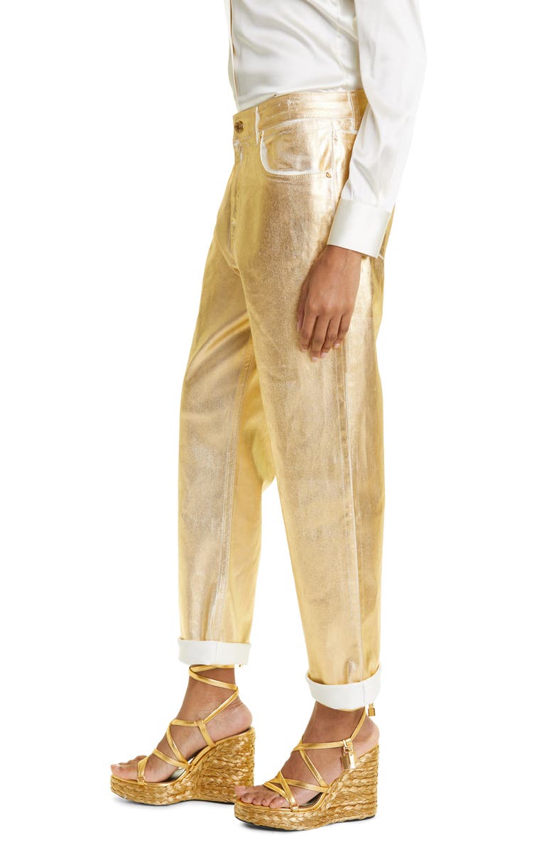 TOM FORD Coated Stretch Denim Boyfriend Jeans, Alternate, color,