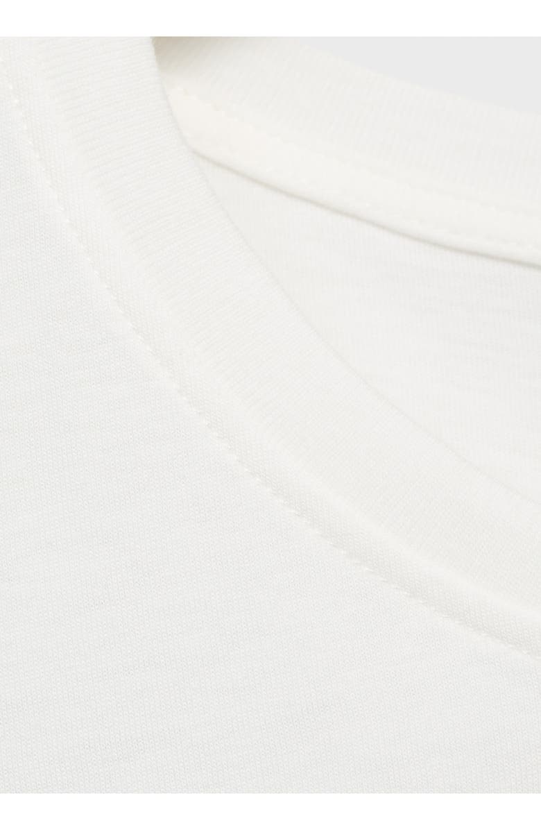 MANGO Floral Print Cotton T-Shirt, Alternate, color, Off White