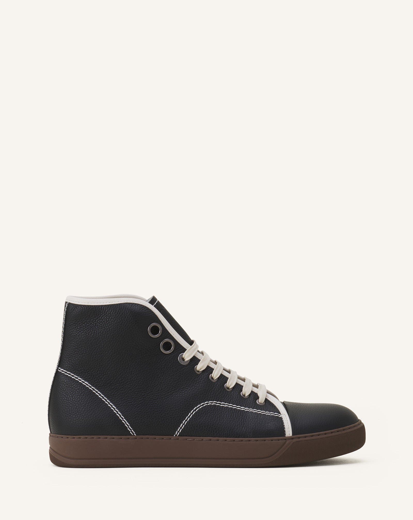 Lanvin DBB1 HIGH-TOP LEATHER SNEAKERS, Main, color, 