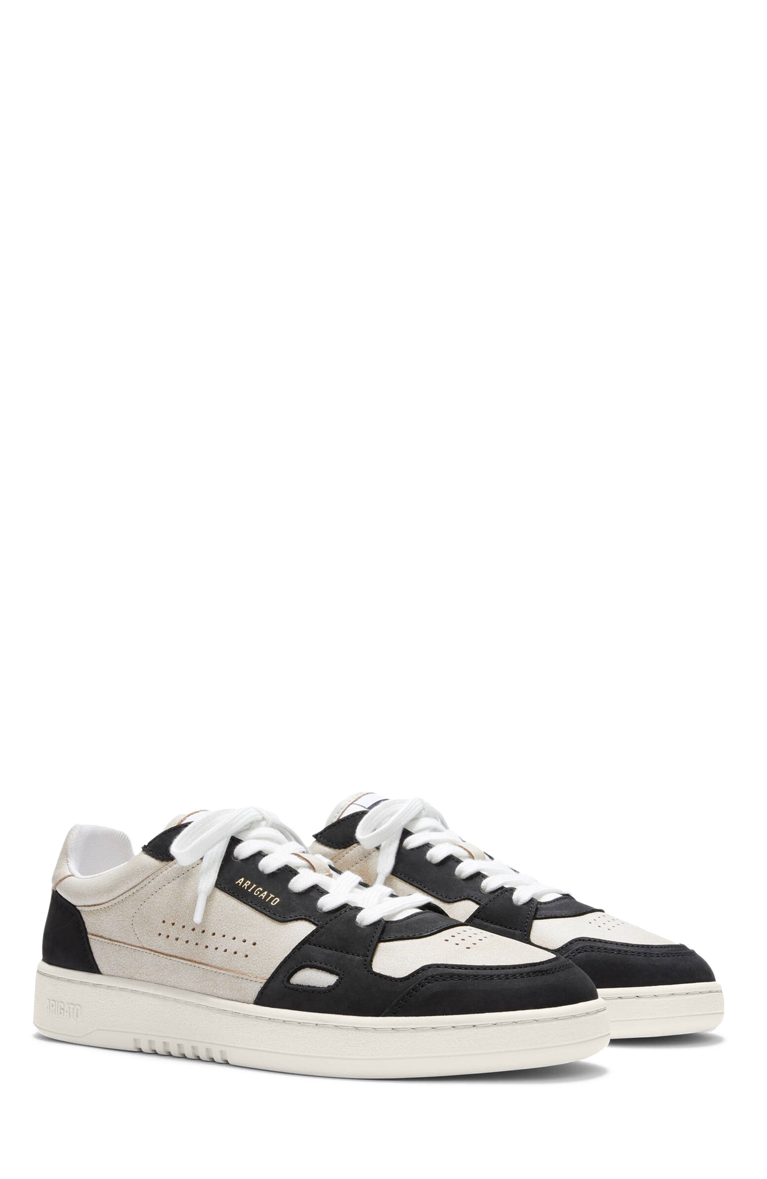 Axel Arigato Dice Lo Cracked Leather Sneaker, Alternate, color, Beige/Black