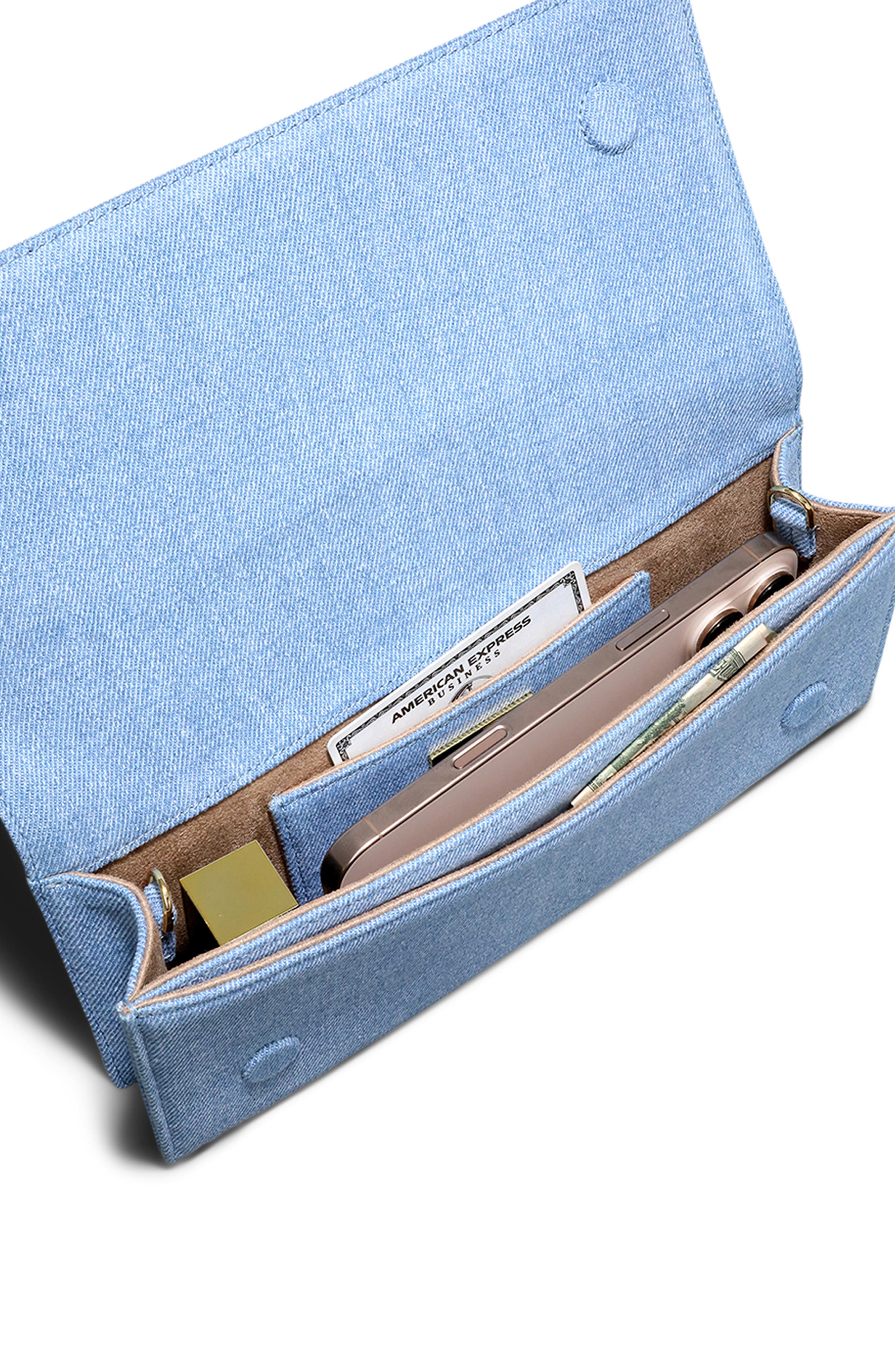 Alexis Bittar TWST GD HNDL CLTCH, Alternate, color, Chambray