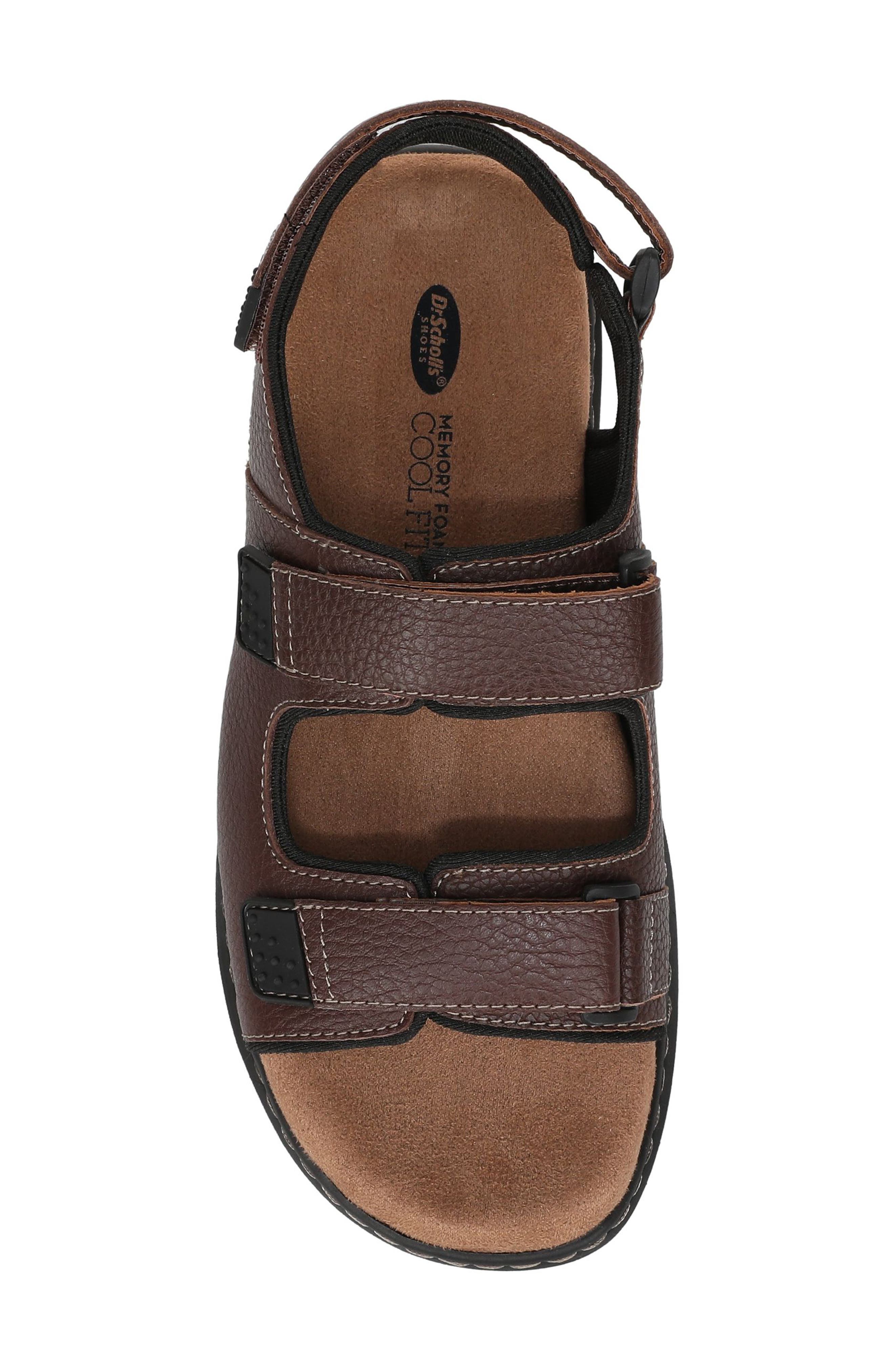 Gavin Hook-and-Loop Sandal - Wide Width Available, Alternate, color, BRIAR BROWN LEATHER