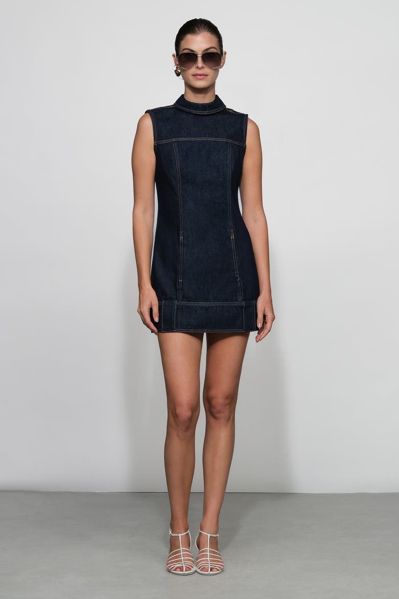 Winslow Denim Mini Dress, Main, color, Midnight