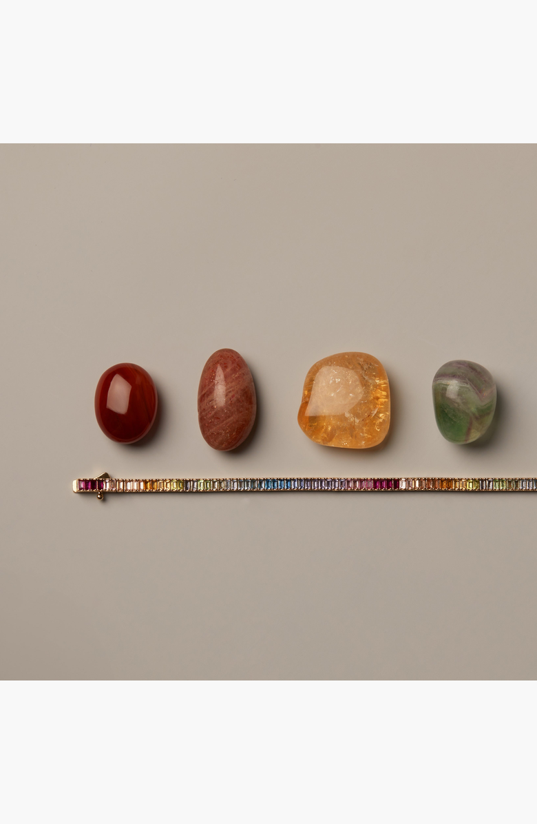 Aurate New York Ombré Rainbow Baguette Tennis Bracelet, Alternate, color, Ombré Rainbow