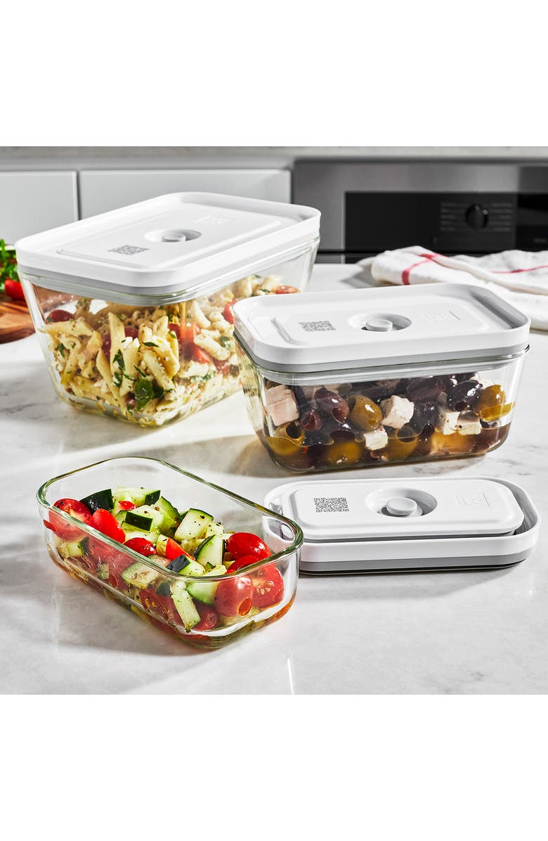 ZWILLING Fresh & Save 3-Piece Glass Vacuum Container Set, Alternate, color, Multi-Colored