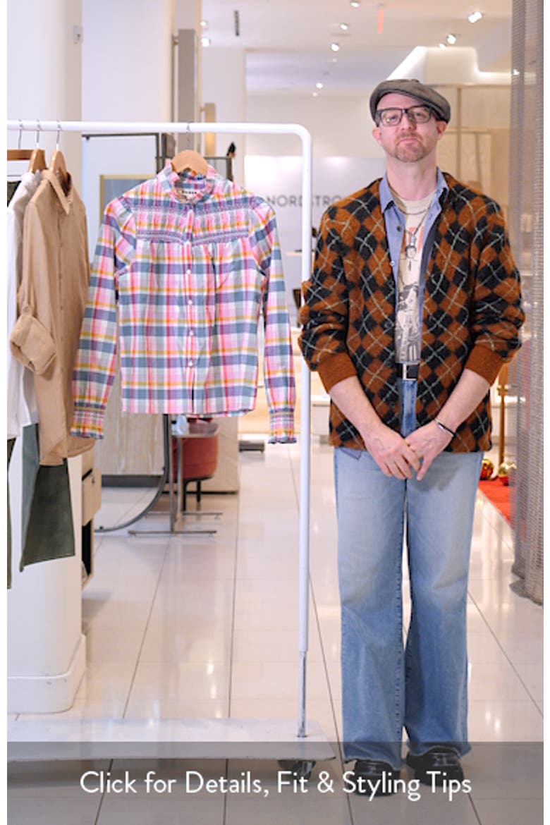 Esme Check Smock Detail Cotton Button-Up Shirt video