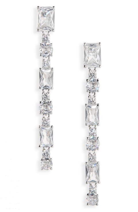 Cubic Zirconia Linear Earrings