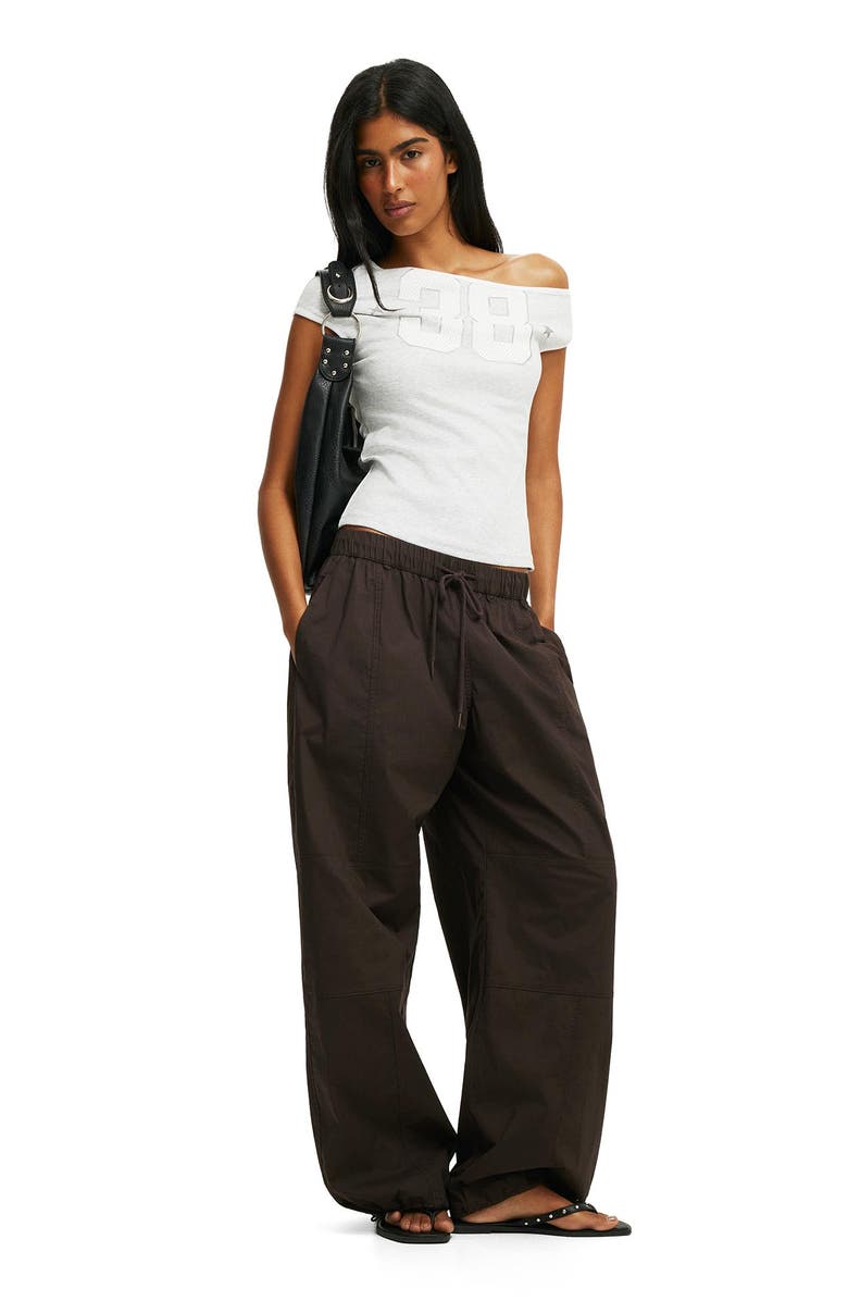 Cotton On Women's Off Shoulder Graphic Tee, Alternate, color, 38  Soft Grey Marle