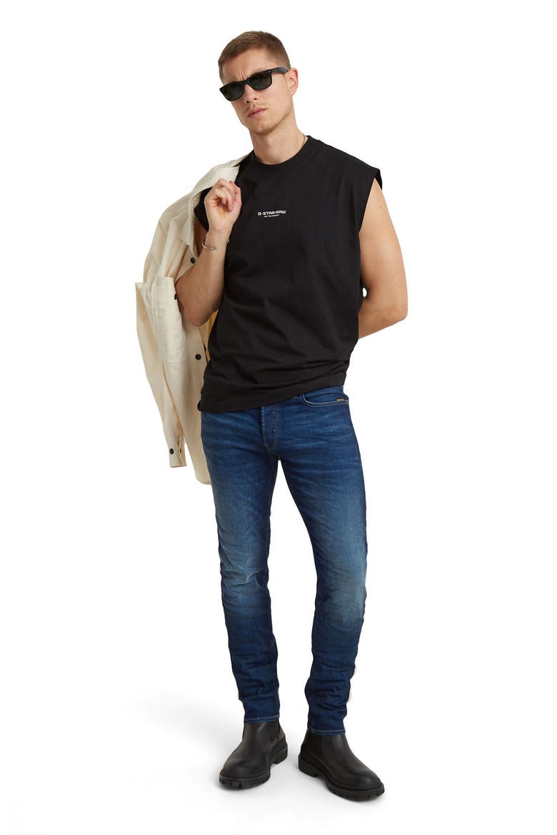 3301 Slim Fit Jeans, Alternate, color, WORKER BLUE FADED