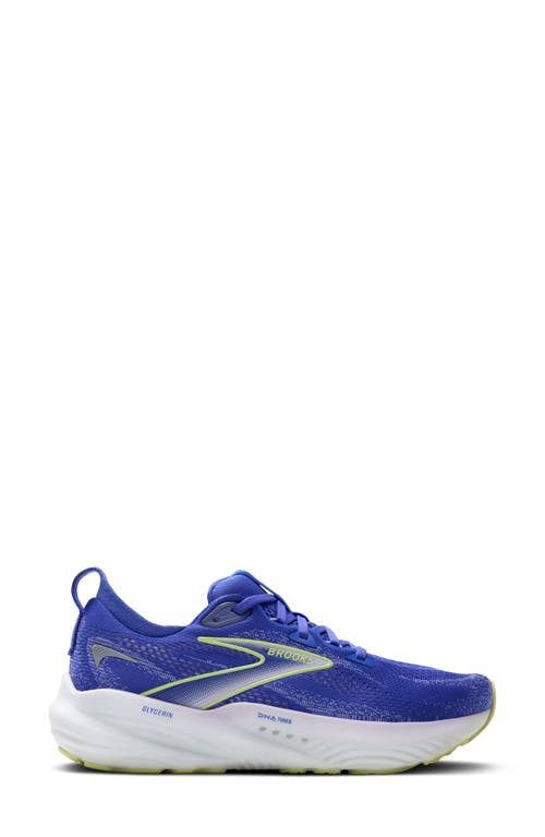 Brooks Glycerin Gts 22 Running Shoe In Amparo Blue/hyper Iris/yellow