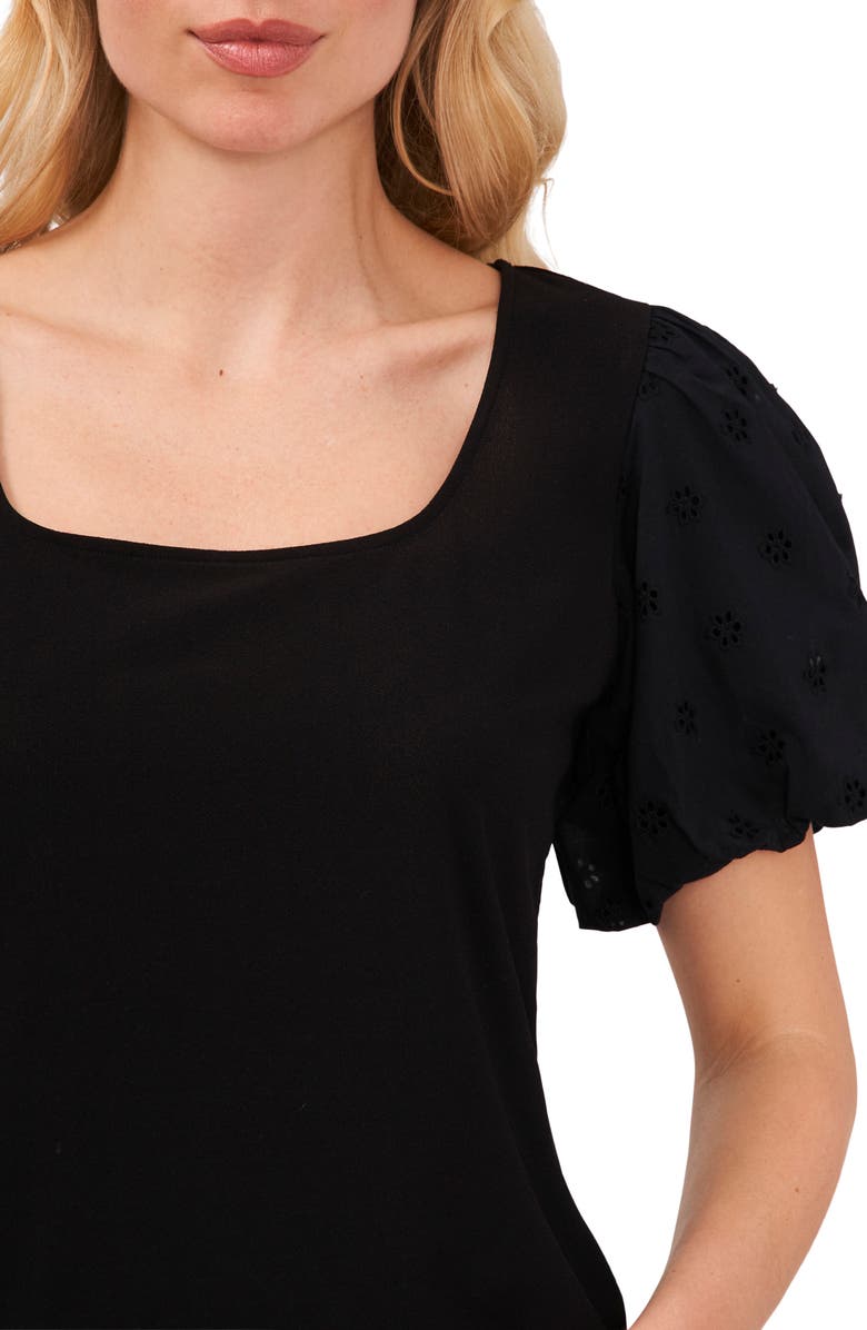 CeCe Square Neck Puff Sleeve Top, Alternate, color, 