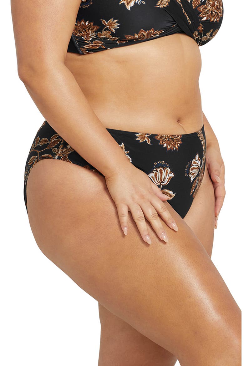 Chantique Monet Curve Bikini Bottoms, Alternate, color, BLACK