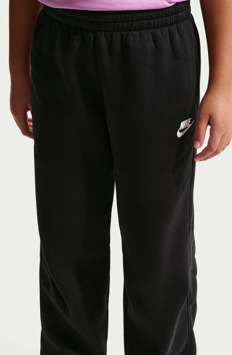 Nike Kids' French Terry Wide Leg Pants, Alternate, color, Black/ White