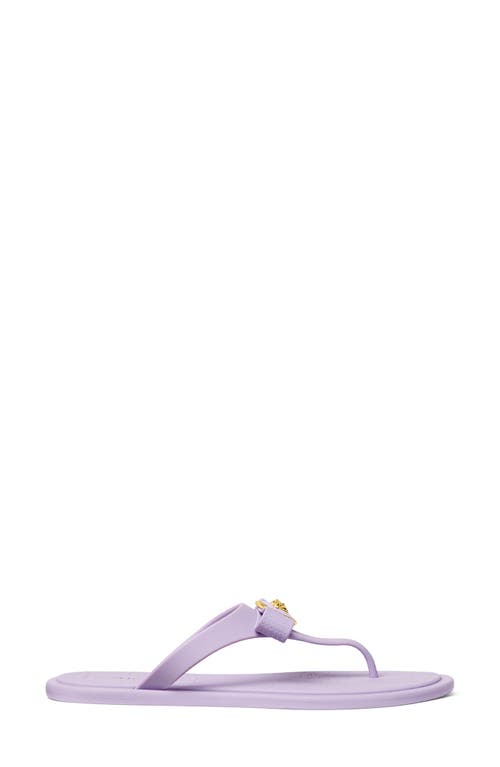 Versace Purple Gianni Ribbon Flip-flops In Dusty Lavender- Gold