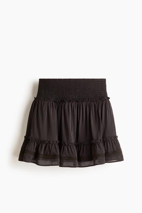 Tiered Viscose-blend Skirt