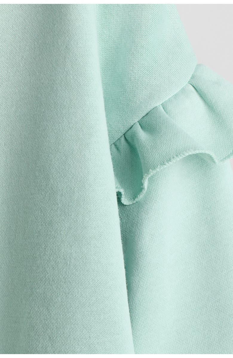 H&M Frilled Sweatshirt, Alternate, color, Mint Green