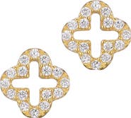 ADORNIA FINE 925 Sterling Silver Clover Stud Earrings