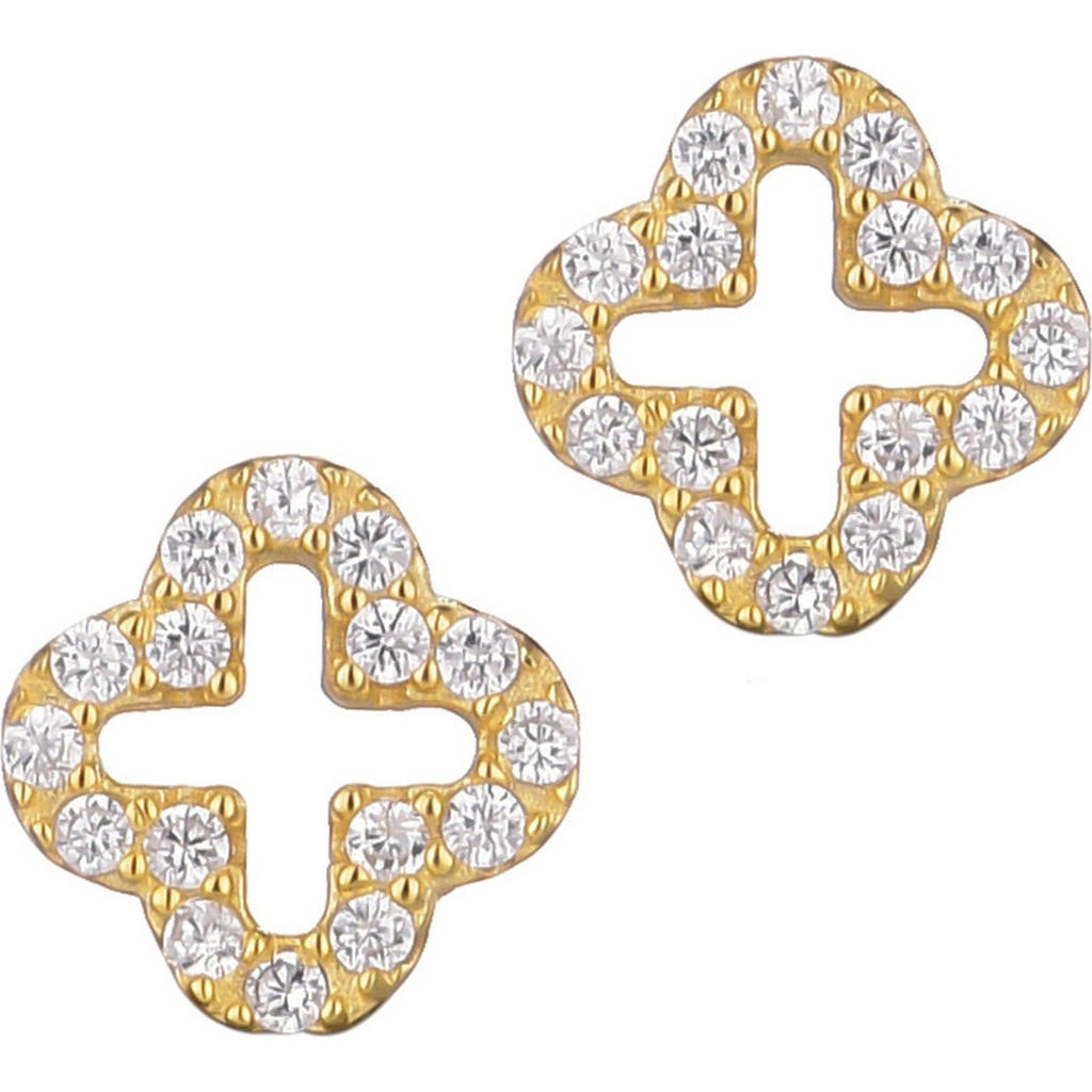Adornia Clover Stud Earrings In Gold
