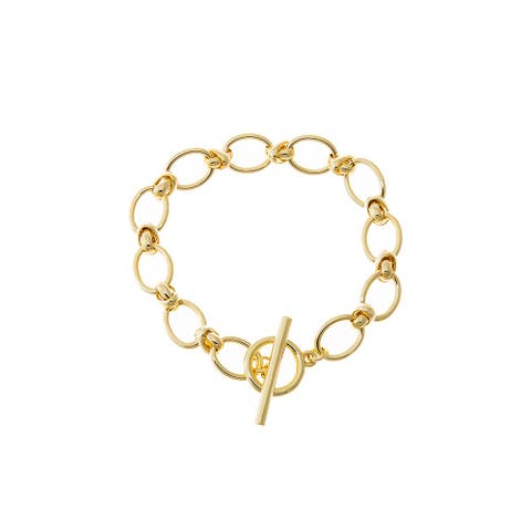 Knotted Oval Link Toggle Bracelet