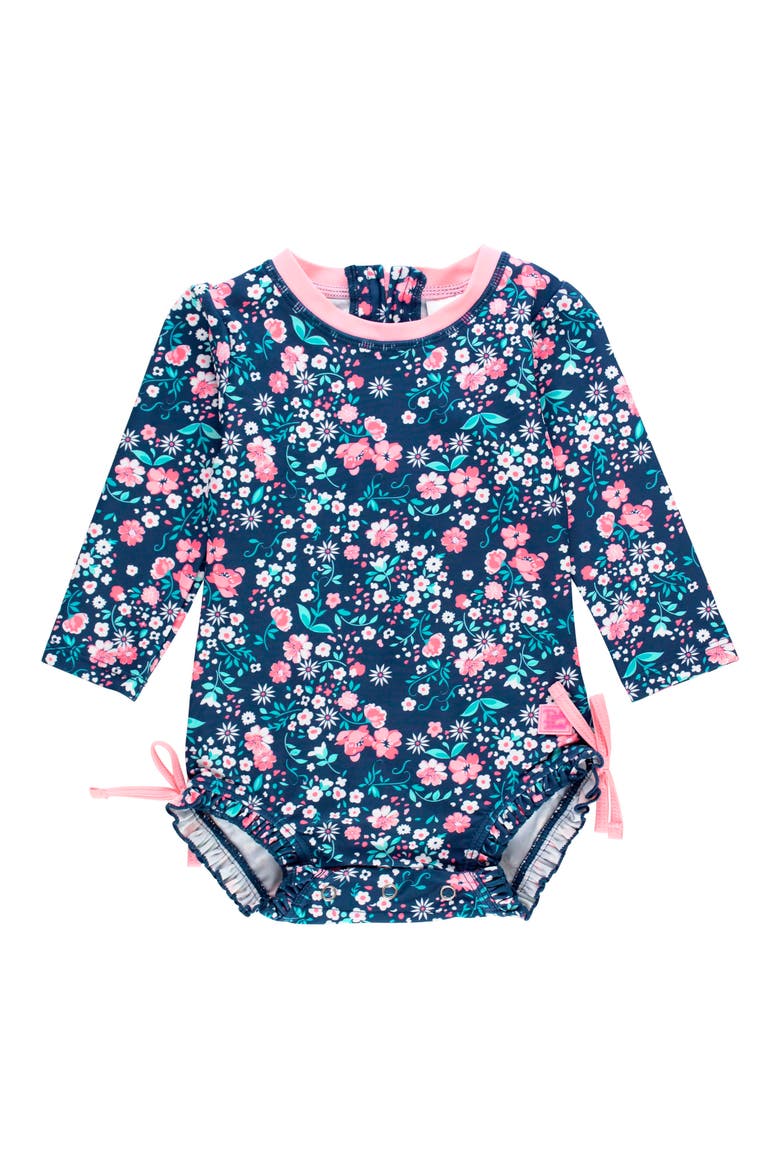 Moonlit Meadow Rashguard One-Piece Swimsuit, Main, color, MOONLIT MEADOW