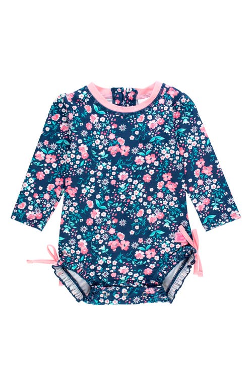 Rufflebutts Moonlit Meadow Rashguard One-piece Swimsuit In Moonlit Meadow