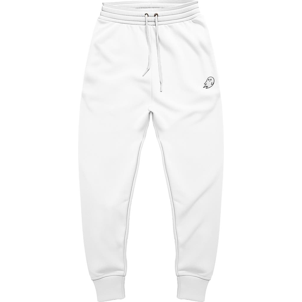 Dalix Mens Ghost Fleece Jogger Sweatpants In White