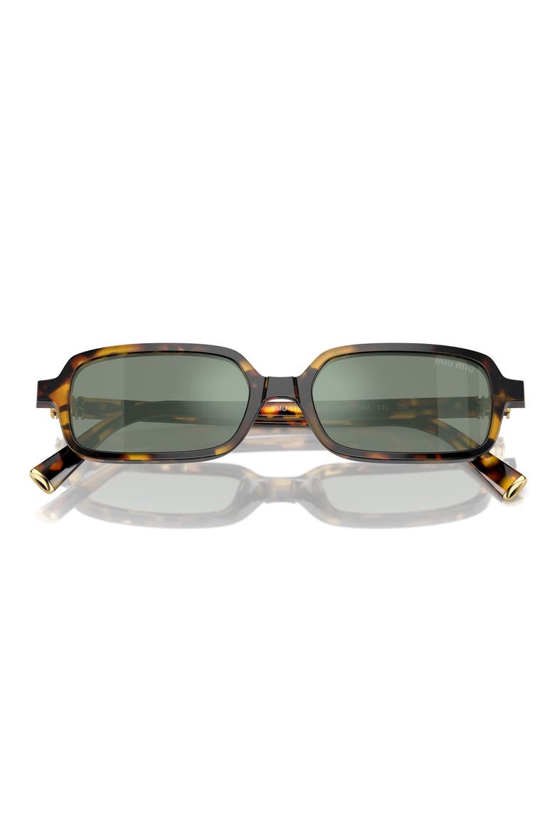 51mm Rectangular Sunglasses, Alternate, color, HONEY HAVANA / GREEN / SILVER