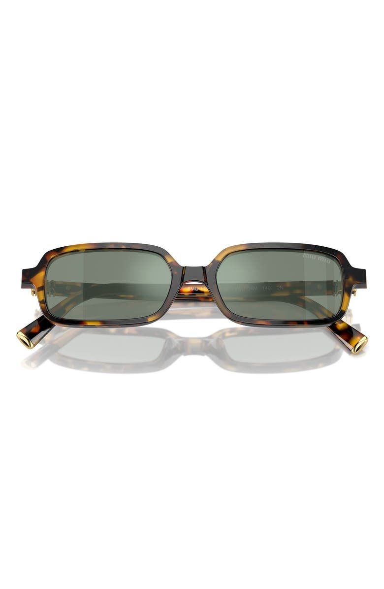 Miu Miu 51mm Rectangular Sunglasses, Alternate, color, Honey Havana / Green